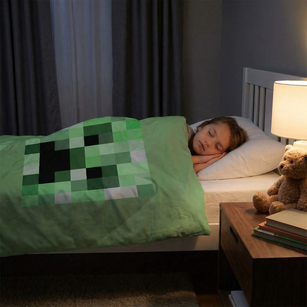 Originele therapiedeken - Minecraft Creeper verzwaringsdeken met katoenen hoes voor kinderen & volwassenen