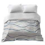 Originele therapiedeken - katoenen hoes beige blauwe golven