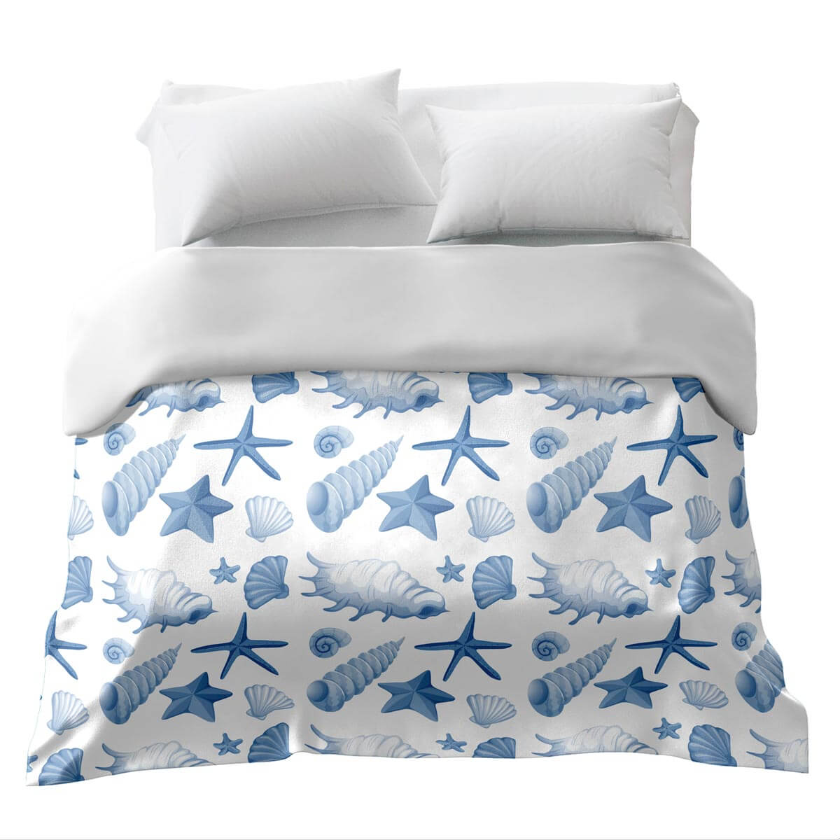 Original Therapiedecke - Baumwollbezug Blaue Muscheln