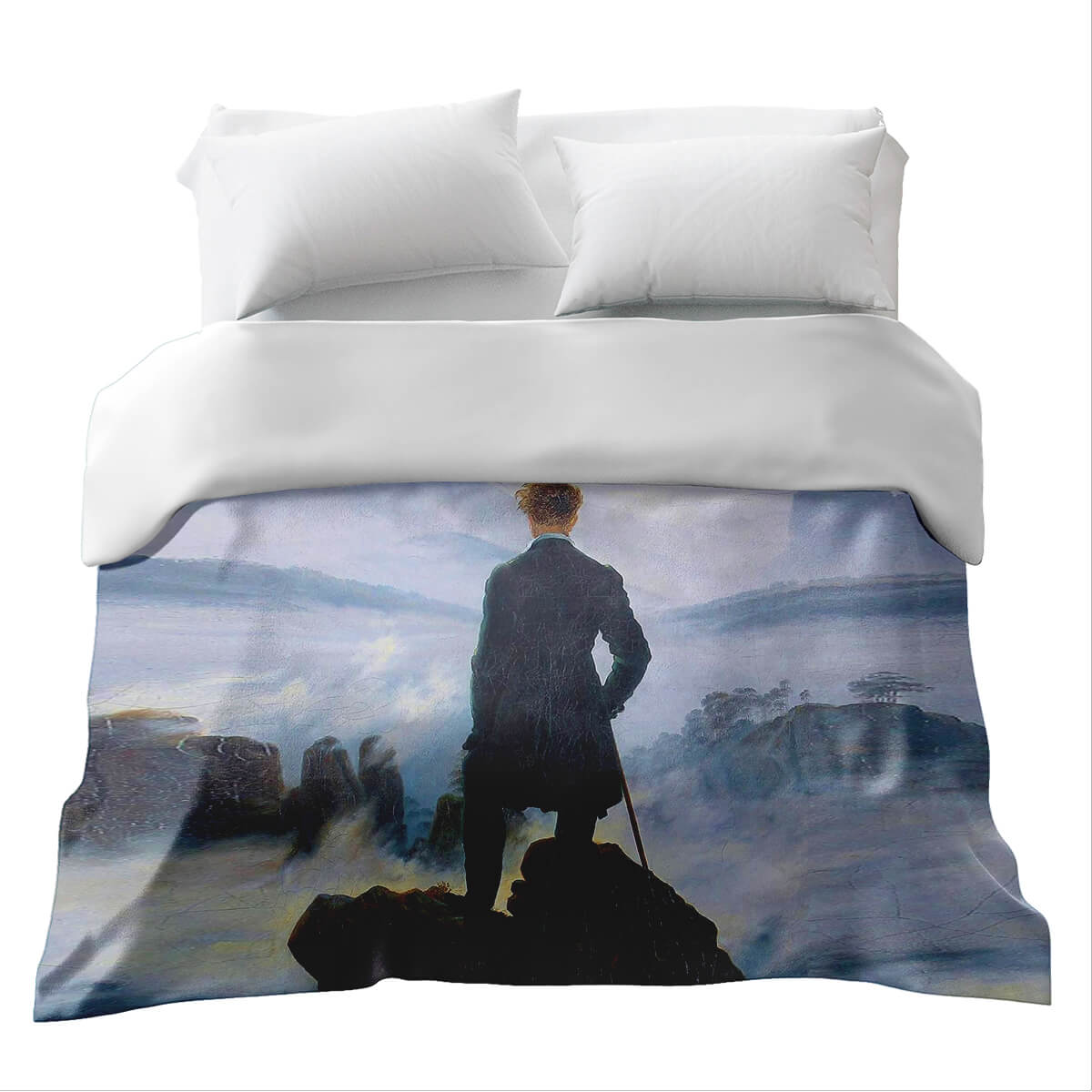 Original Therapiedecke - Baumwollbezug Der Wanderer über dem Nebelmeer