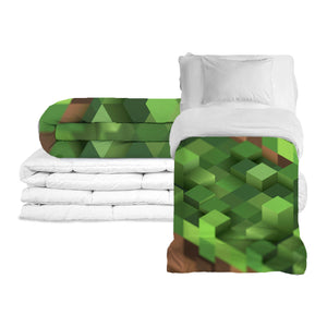 Originele therapiedeken - Minecraft landschap verzwaringsdeken met katoenen hoes voor kinderen & volwassenen
