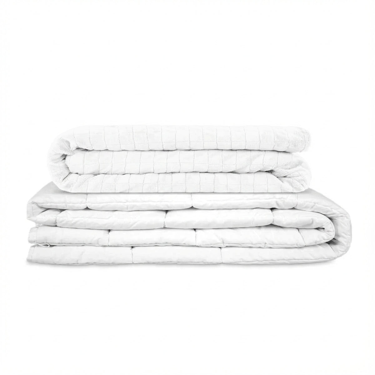 Original Therapiedecke - Gewichtsdecke mit 4-Jahreszeiten Bezug in Weiß für Erwachsene