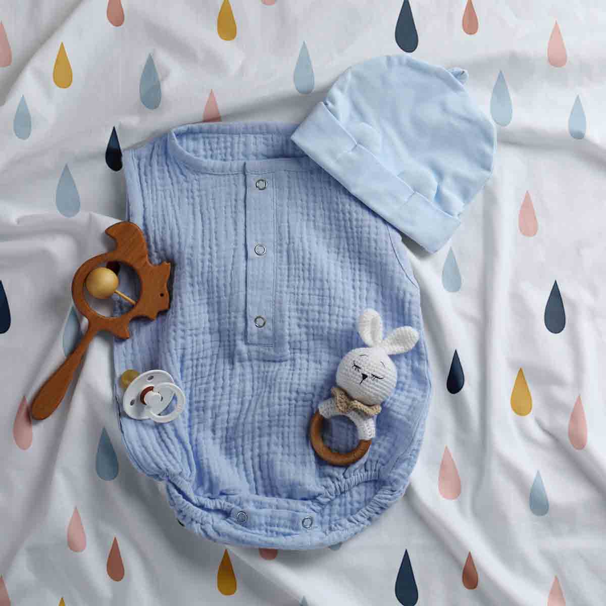 Therapiedekens beddengoedset met kleurrijke druppels