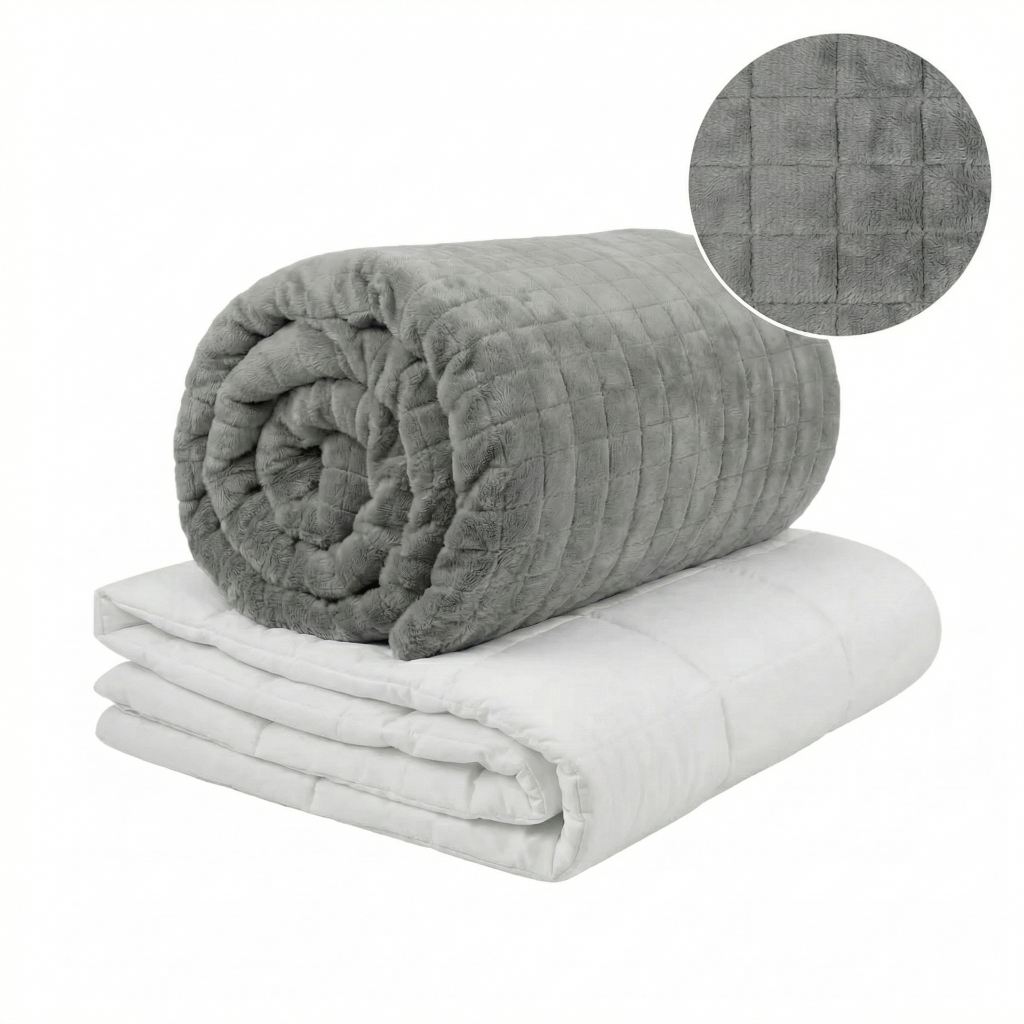 Originele therapiedeken - Gewichtsdeken met 4-seizoenen hoes in grijs voor volwassenen