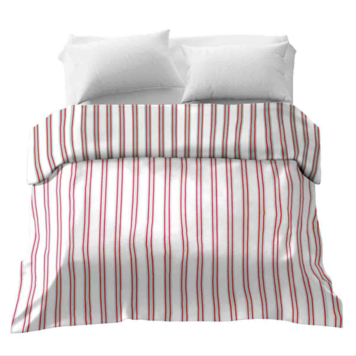 Originele therapiedeken - katoenen hoes in rood groen gestreept