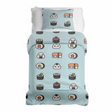 Therapiedekens beddengoed set lichtblauw met sushi