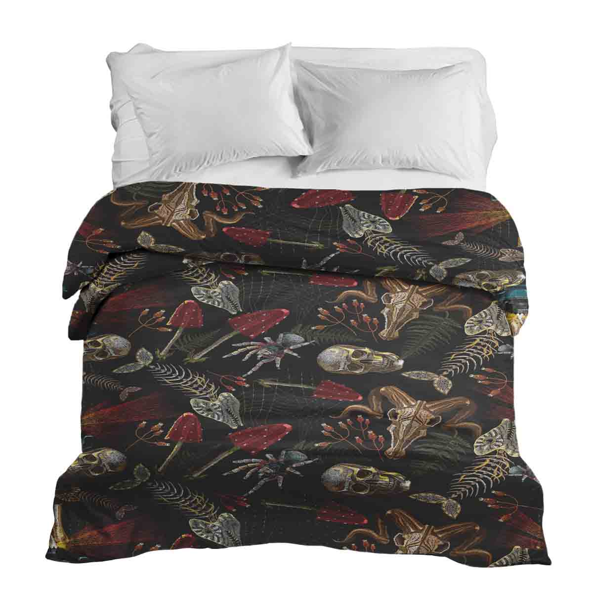 Originele therapiedeken - katoenen hoes Halloween skelet