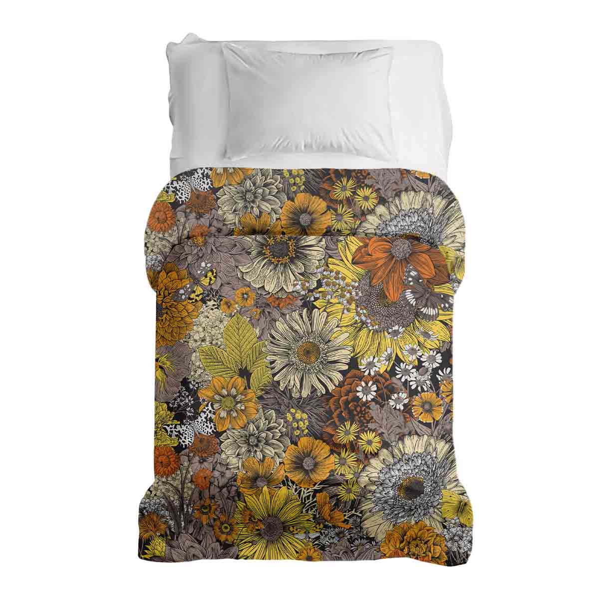 Original Therapiedecke - Baumwollbezug gelbe Blumen