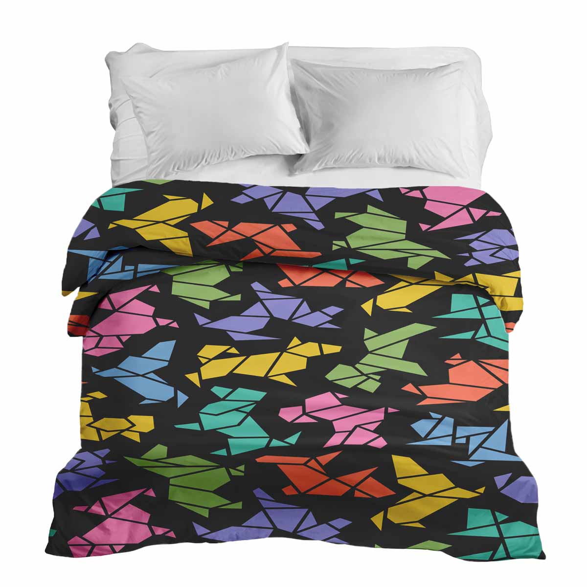 Originele therapiedeken - katoenen hoes Origami hond