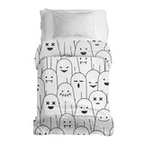 Originele therapiedeken - katoenen hoes wit met grappige spookjes