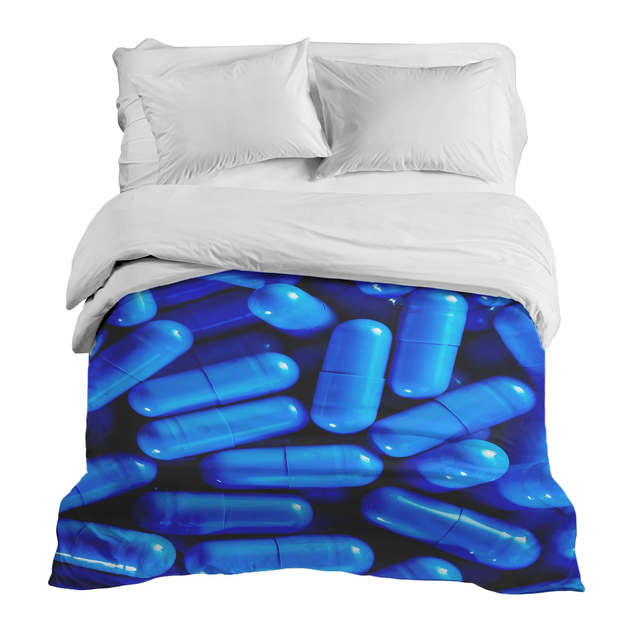 Original Therapiedecke - Baumwollbezug Blau Tabletten