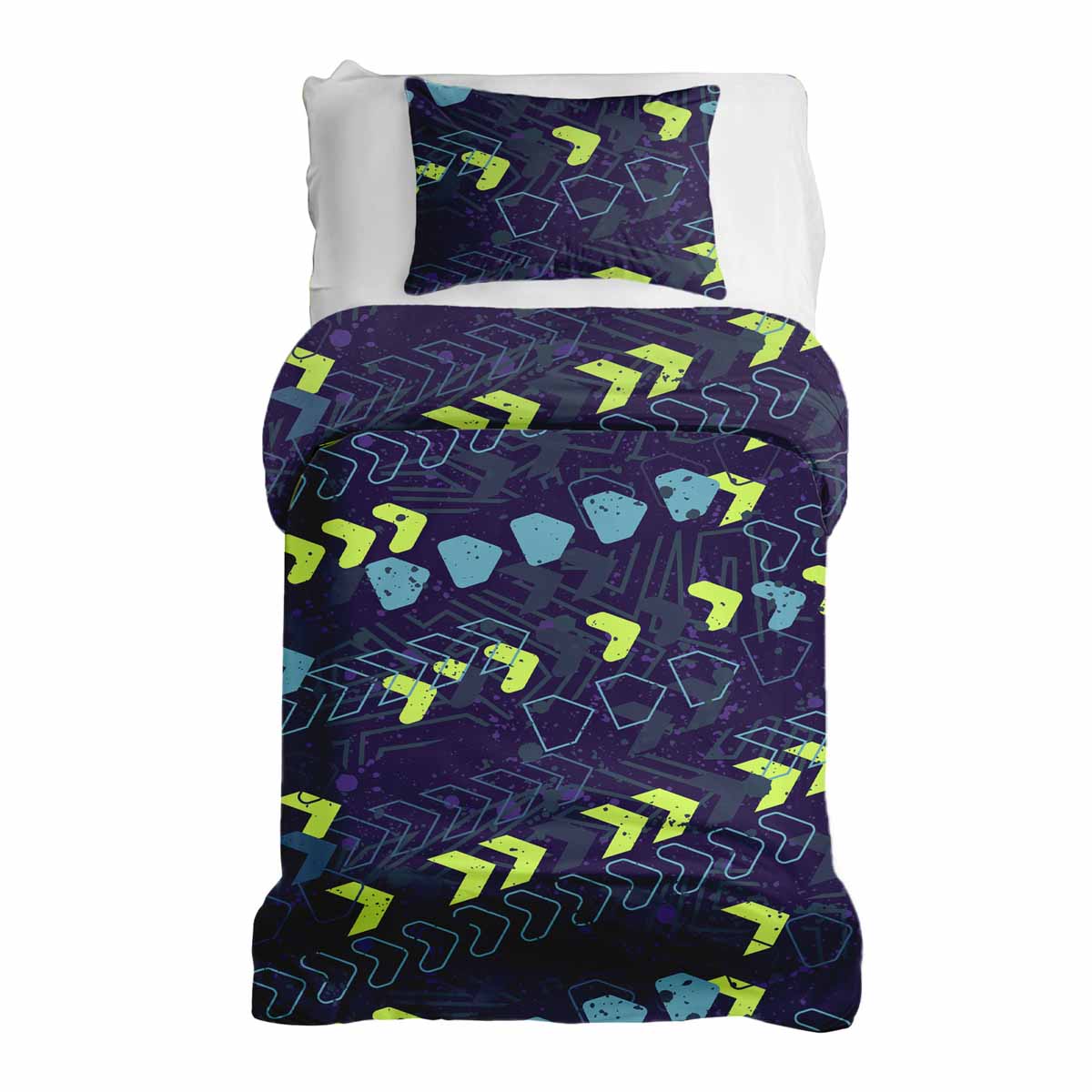 Therapiedekens beddengoed set donkerblauw met pijlen