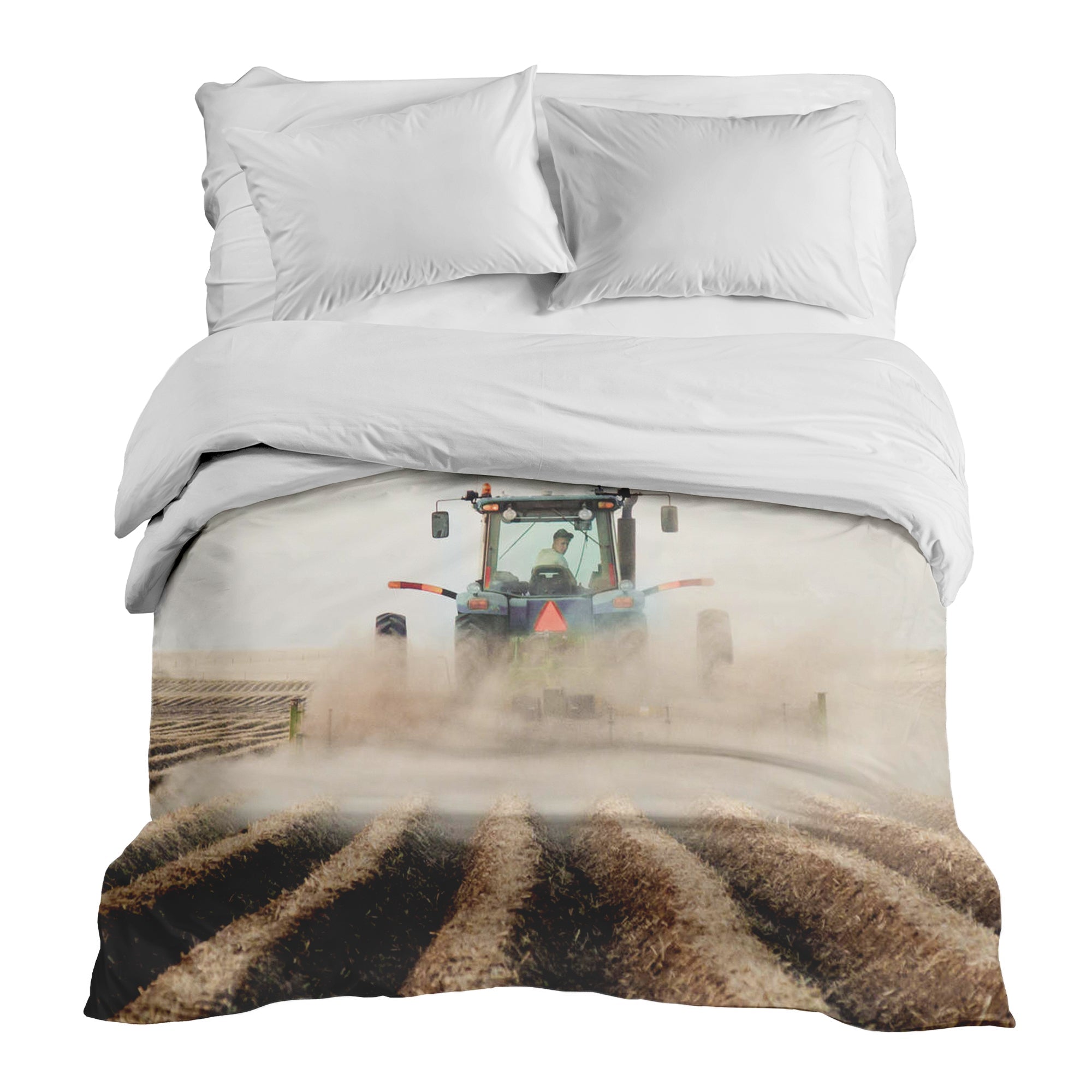 Originele therapiedeken - katoenen hoes tractor in actie