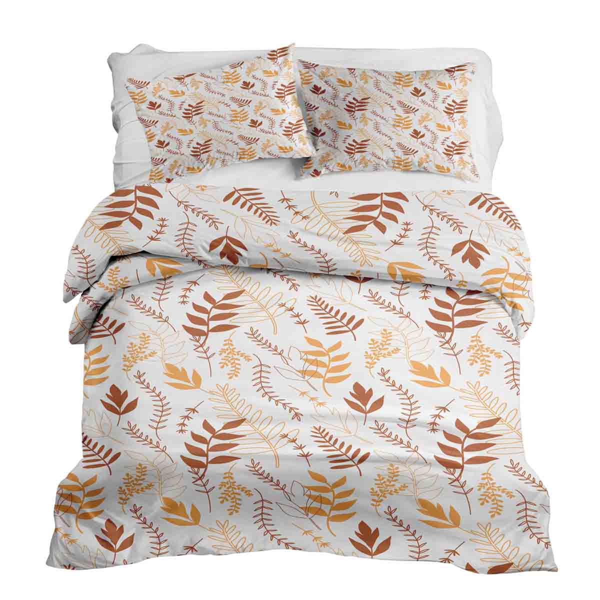 Therapiedekens beddengoed set wit met herfsttakken