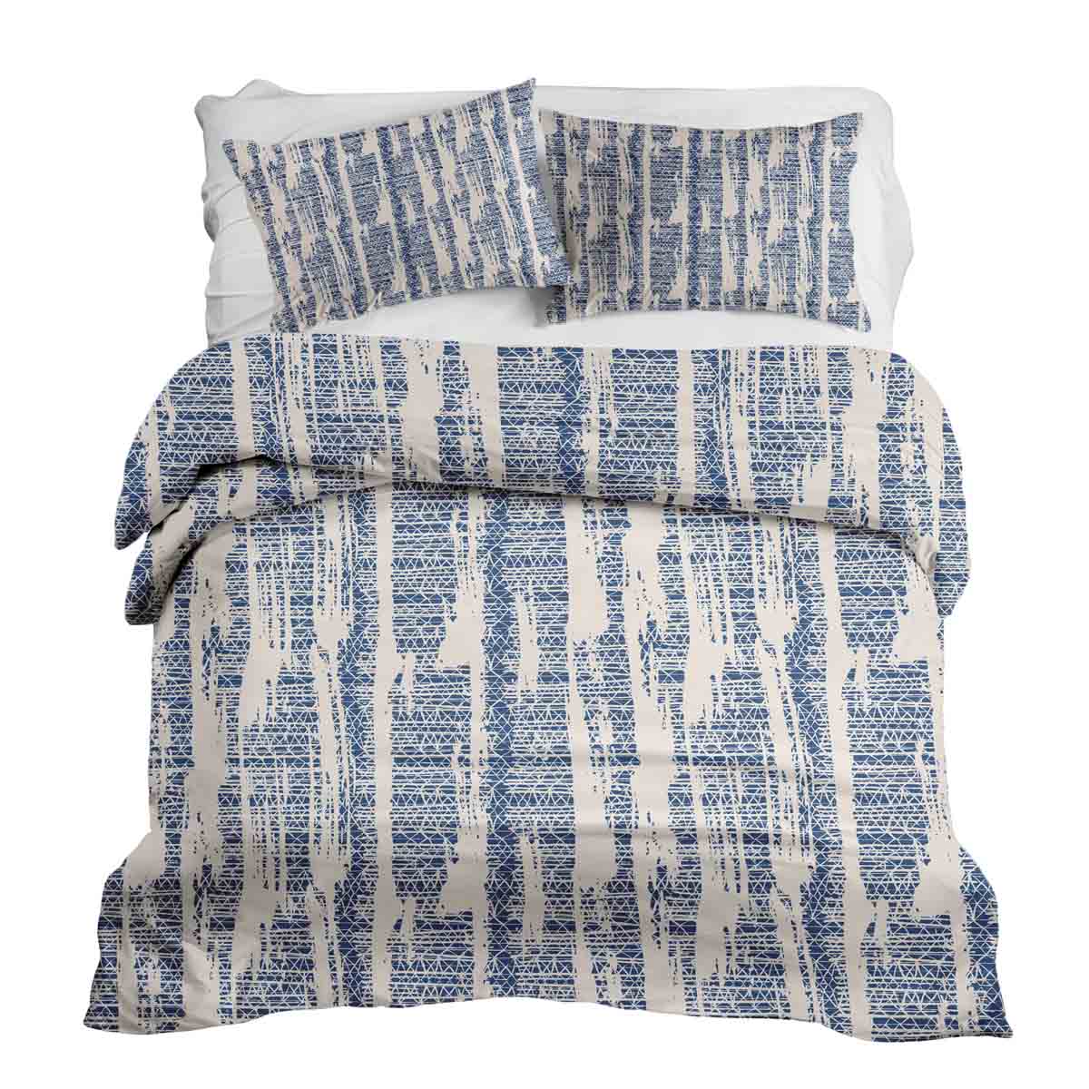 Therapiedekens beddengoedset met blauw patroon