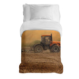 Originele therapiedeken - katoenen hoes tractor met aanhanger