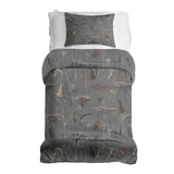 Therapiedekens beddengoedset grijs met gouden planten