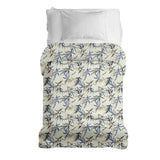 Originele therapiedeken - katoenen hoes bladpatroon beige