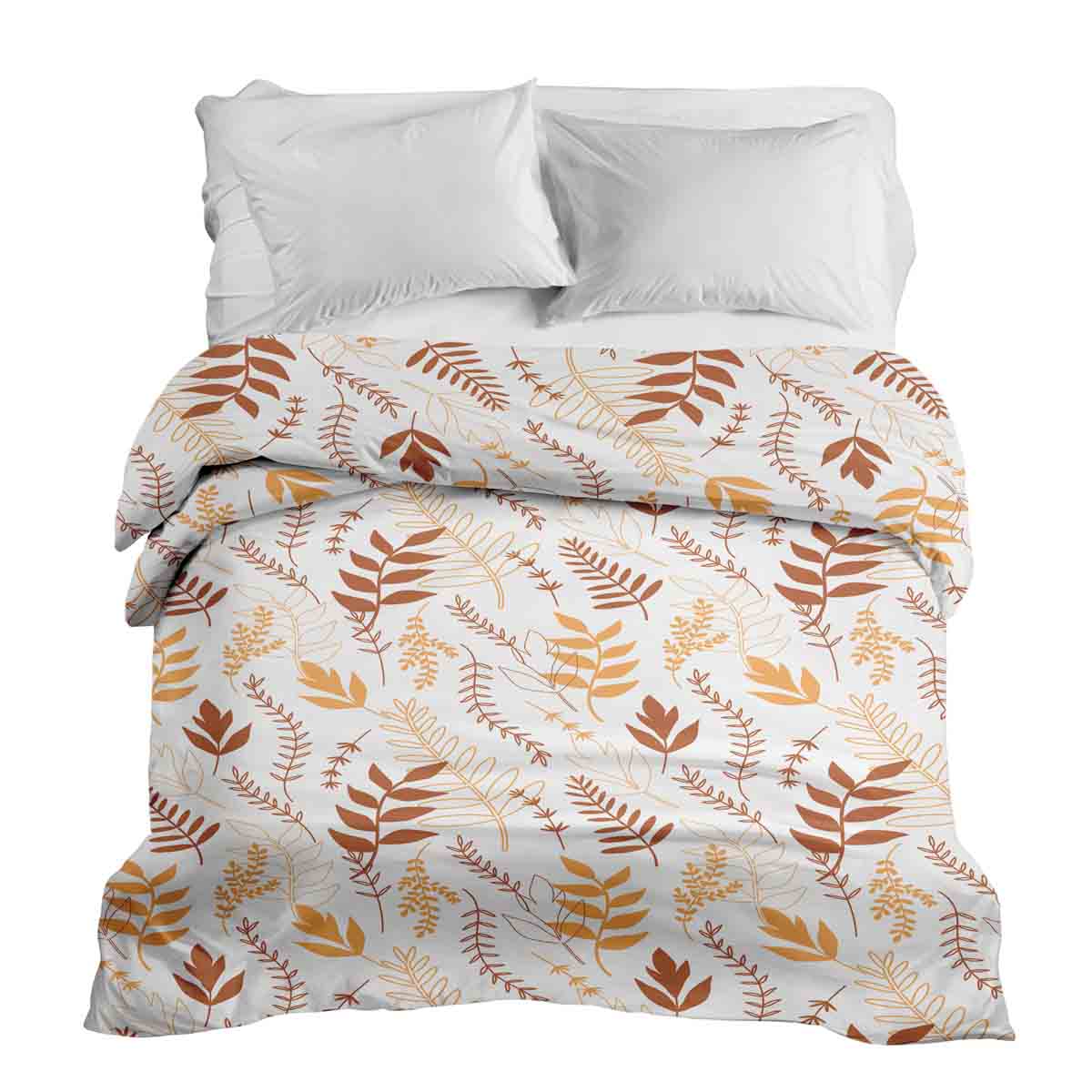 Originele therapiedeken - katoenen hoes wit met herfsttakken