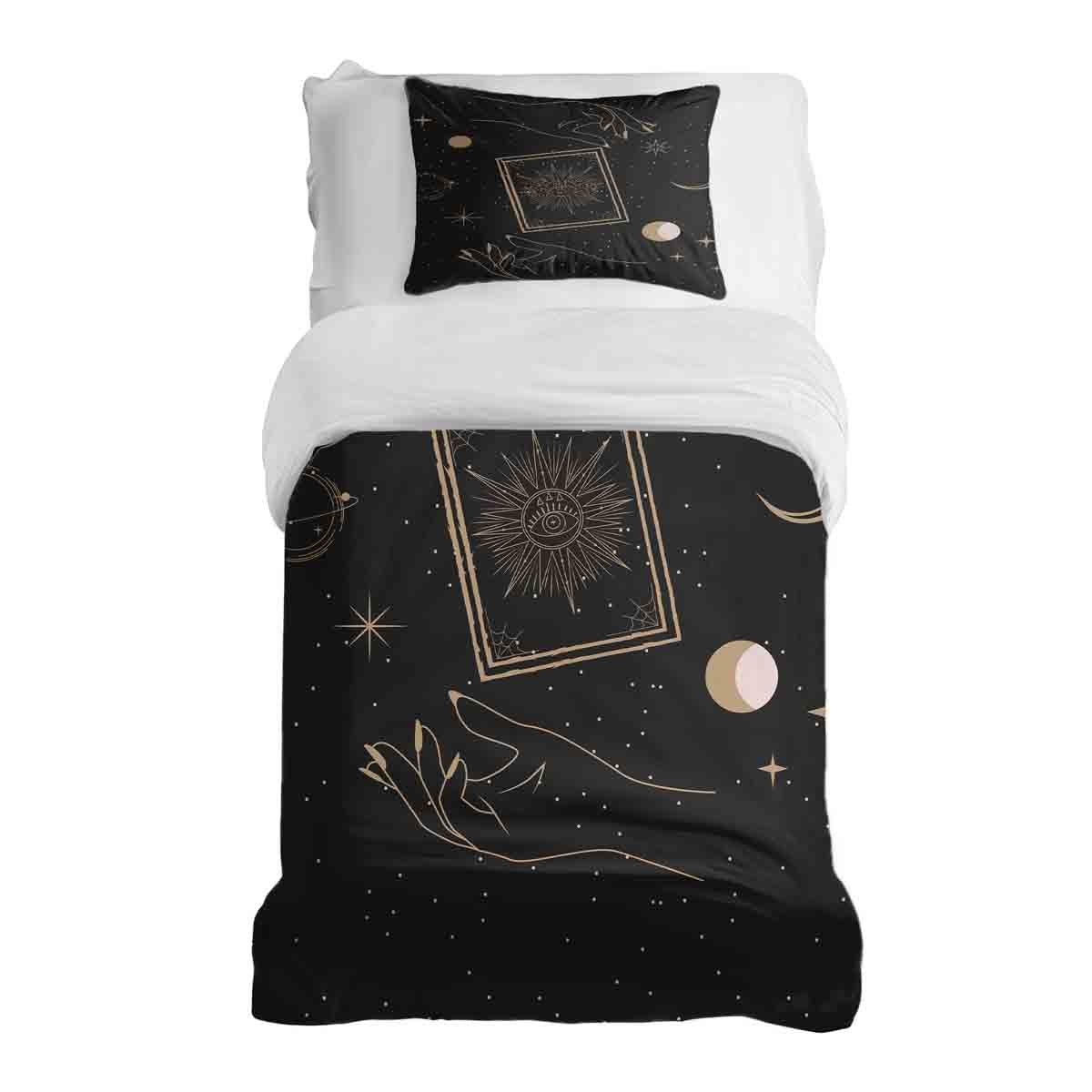 Therapiedekens Beddengoed Set Zwart met Zon, Maan en Sterren