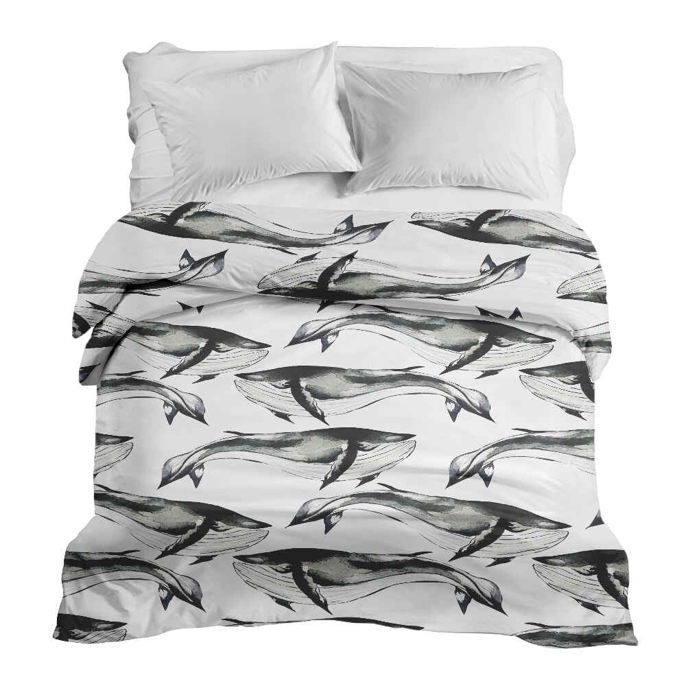 Original Therapiedecke - Baumwollbezug schwarzer Blauwal