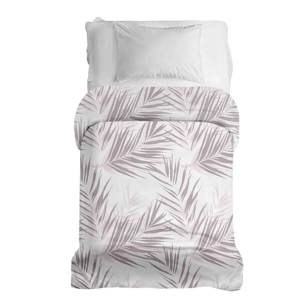 Original Therapiedecke - Baumwollbezug Weiß mit lila Blättern