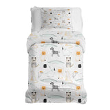Therapiedekens beddengoed set wit met zoo dieren