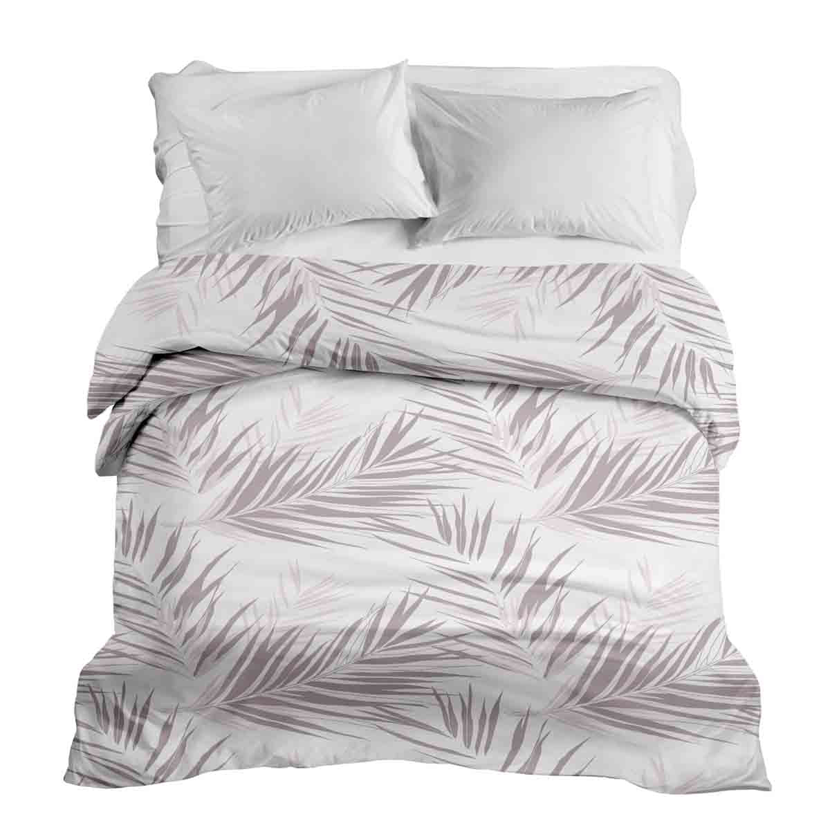 Original Therapiedecke - Baumwollbezug Weiß mit lila Blättern