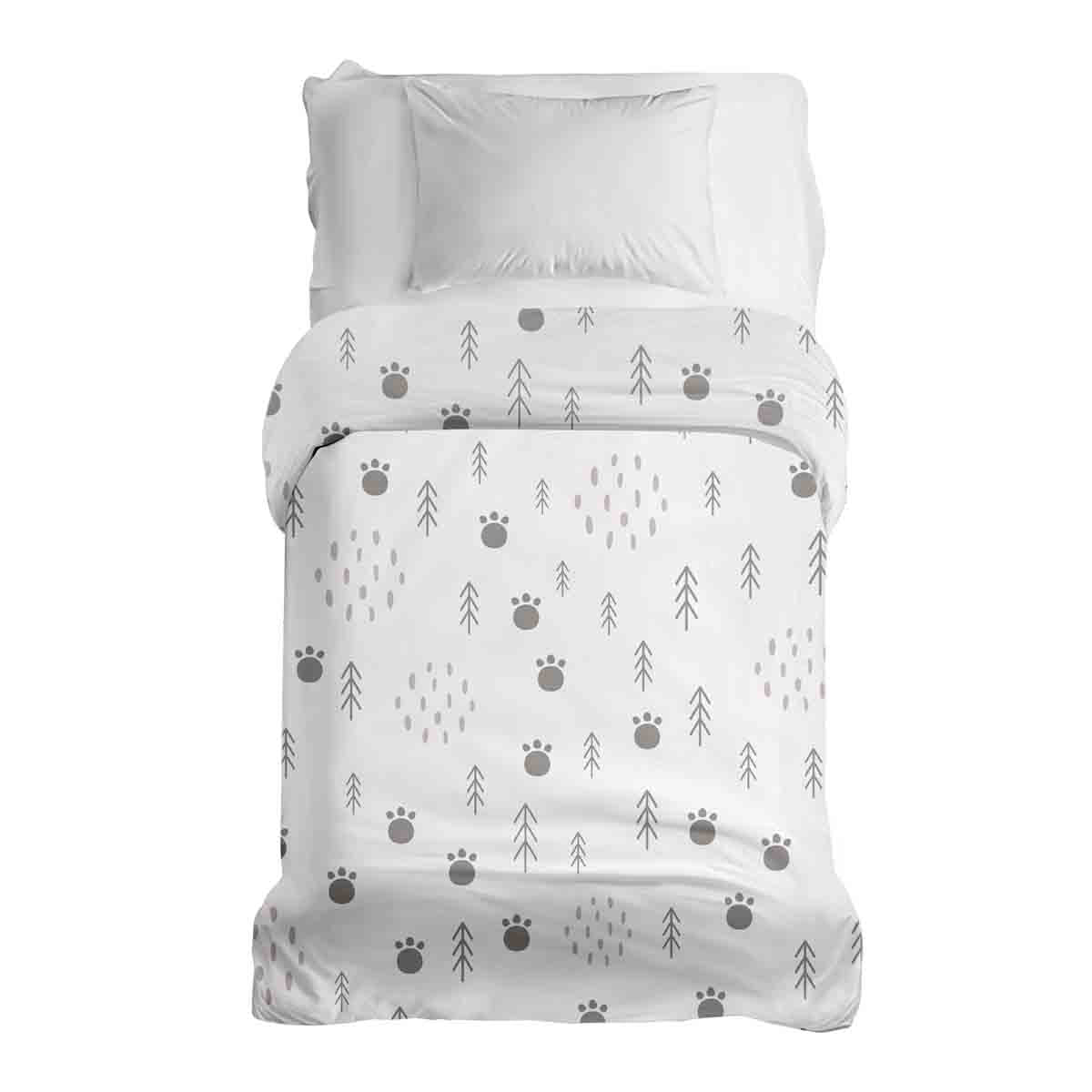 Originele therapiedeken - katoenen hoes pootafdrukken in het bos