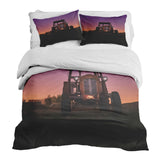 Therapiedekens beddengoed set paars met tractor