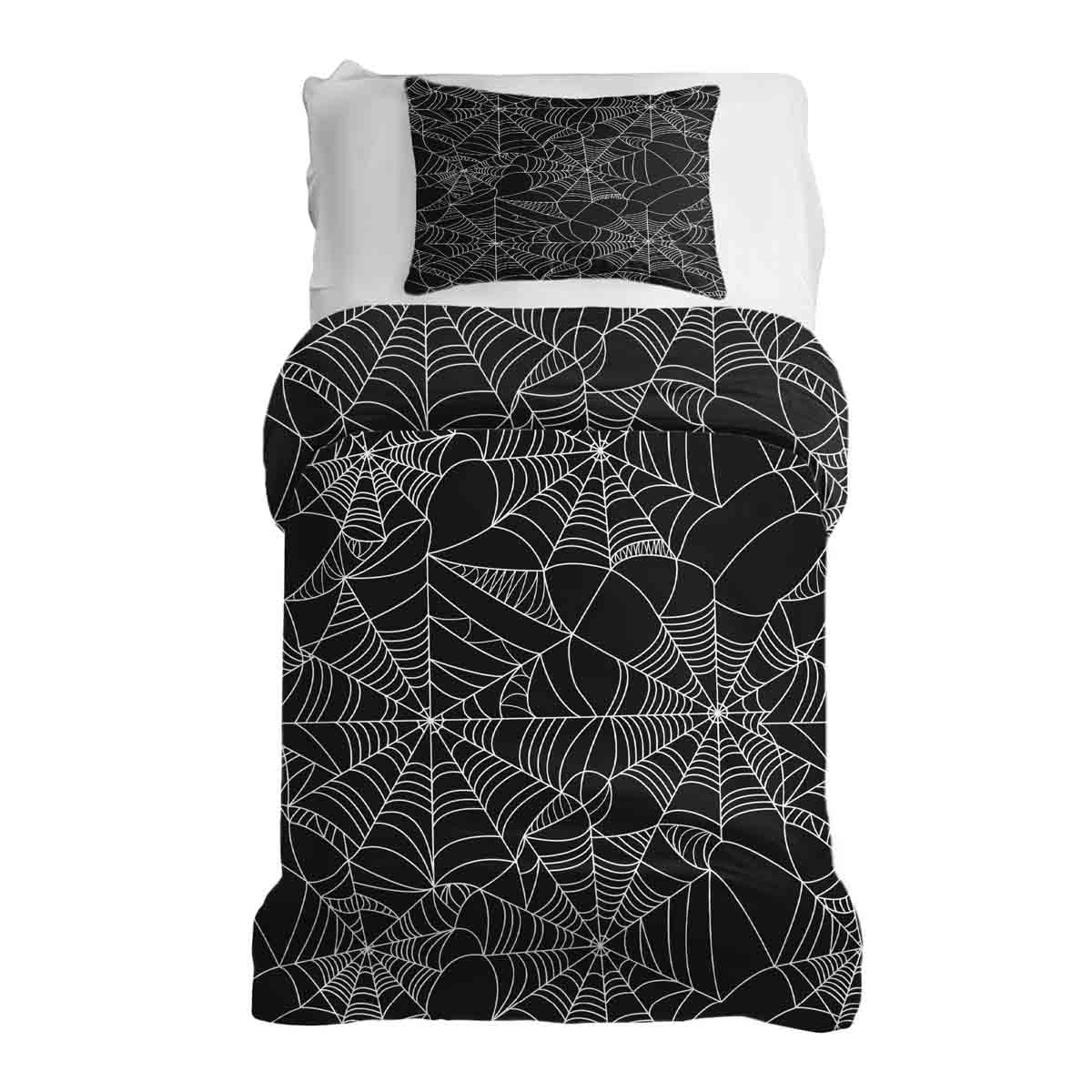 Therapiedekens beddengoed set zwart met spinnenweb