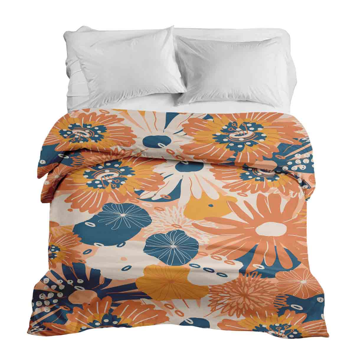 Original Therapiedecke - Baumwollbezug mit Gerbera Blumen