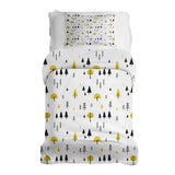 Therapiedekens beddengoedset met gele bomen