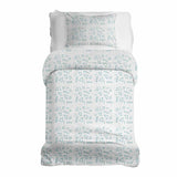 Therapiedekens beddengoed set wit met blauwe vormen