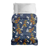 Originele therapiedeken - katoenen hoes blauw met boeket bloemen