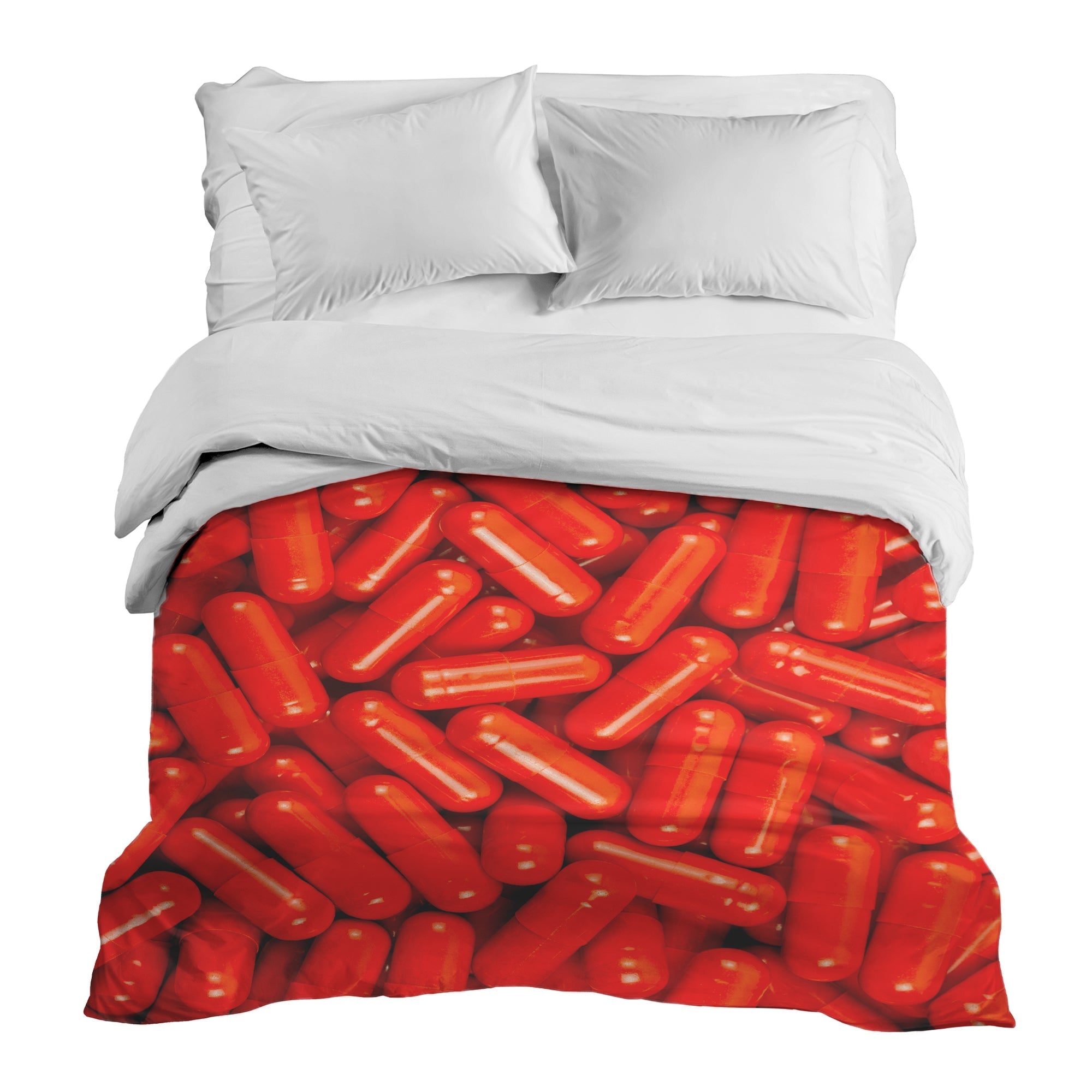 Originele therapiedeken - katoenen hoes rood tabletten