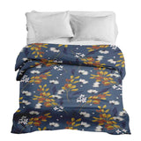 Originele therapiedeken - katoenen hoes blauw met boeket bloemen