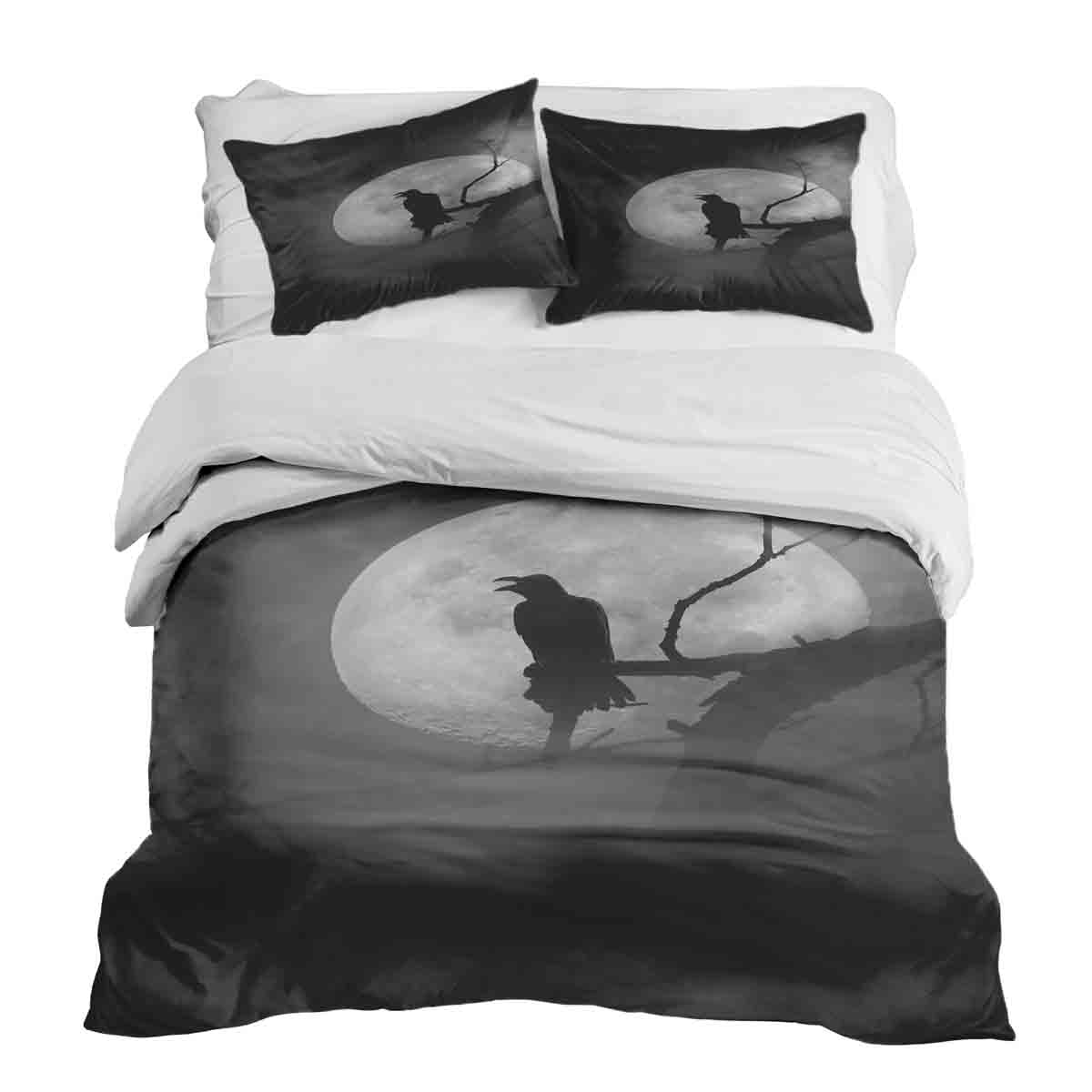 Original Therapiedecke - Baumwoll Bettwäsche Set Rabe im Mondlicht
