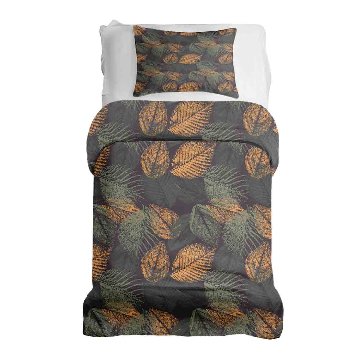 Therapiedekens beddengoed set herfstig bladmotief