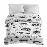 Originele therapiedeken - katoenen hoes wit superhelden