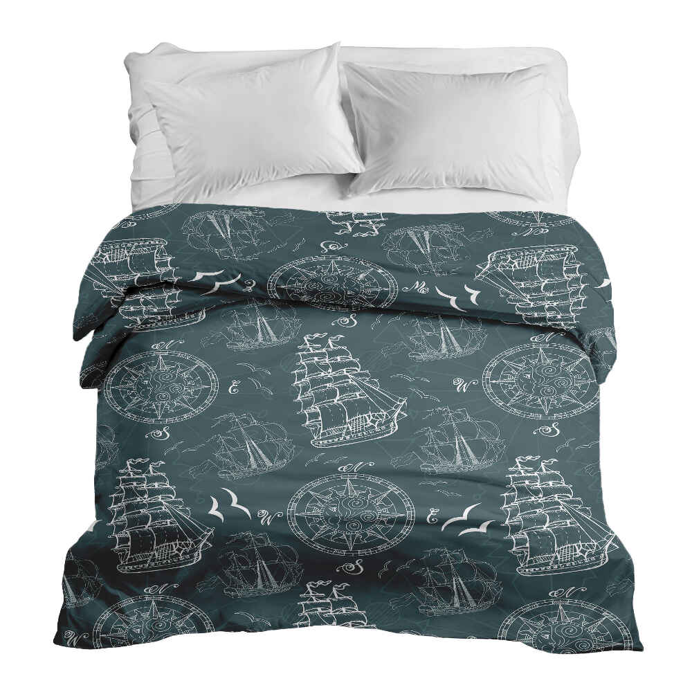 Original Therapiedecke - Baumwollbezug mit Schiffen