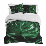 Therapiedekens beddengoed set met Monstera plant