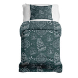 Therapiedekens beddengoedset met schepen