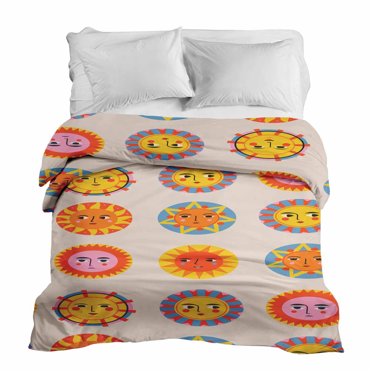 Original Therapiedecke - Baumwollbezug Beige mit Sonnen