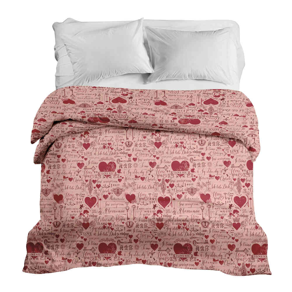 Originele therapiedeken - katoenen hoes roze Ik hou van jou