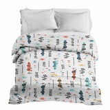 Originele therapiedeken - katoenen hoes wit met raceauto's