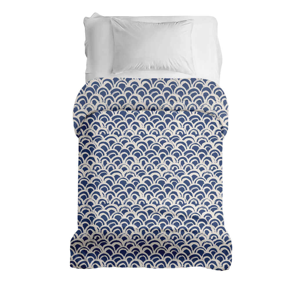 Original Therapiedecke - Baumwollbezug blaues Wellenmuster