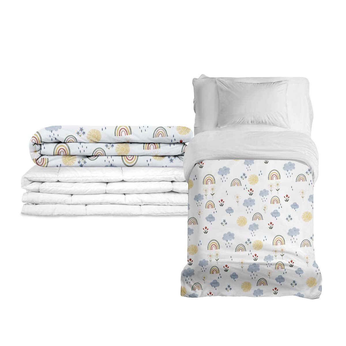 Originele therapiedeken - Regenboog verzwaringsdeken met katoenen hoes voor kinderen