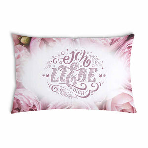 Gezondheitskussen met katoenen hoes roze ik hou van je