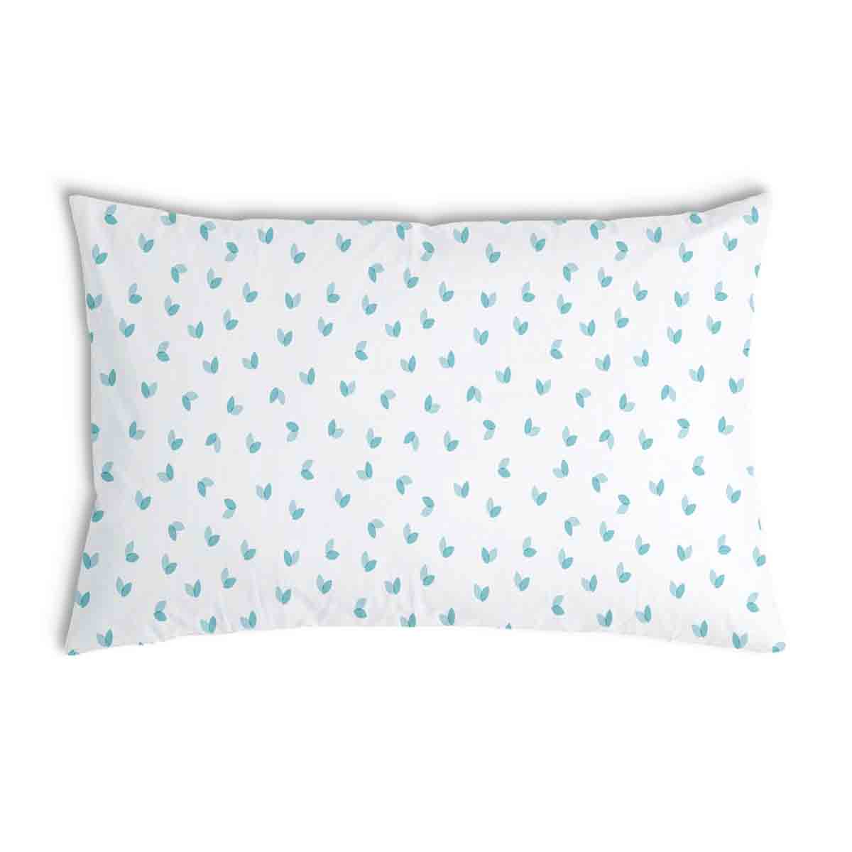 Gezondheidskussen wit met blauwe hartjes